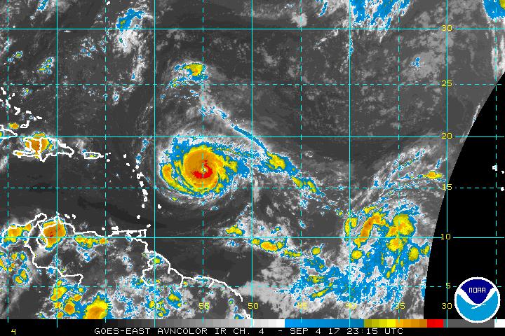 Infrared Satellite Imagery of Hurricane Irma.