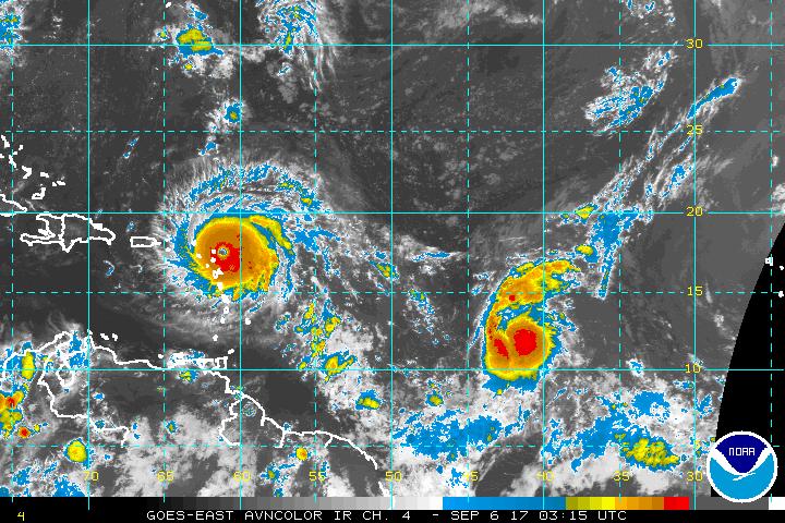 Infrared Satellite Imagery of Hurricane Irma.